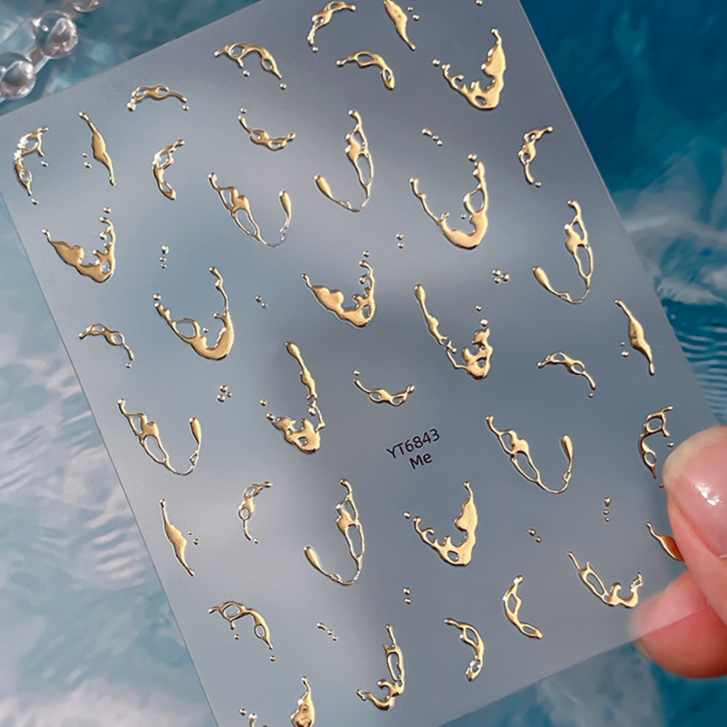 Gold Foil Flakes - Pegatinas 5D para Uñas con Diseño