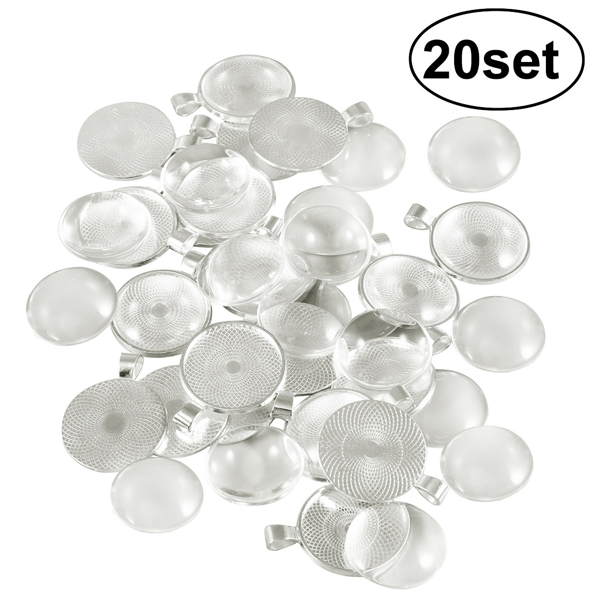 Bezels Set Pendant - 20 juegos de molduras redondas de